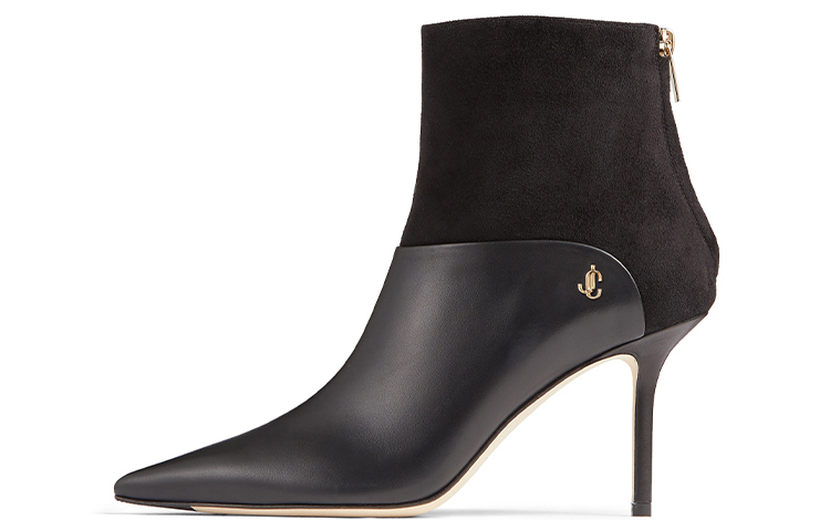 (W) Jimmy Choo Suede Ankle Boots with Crystal Trim 'Black'
