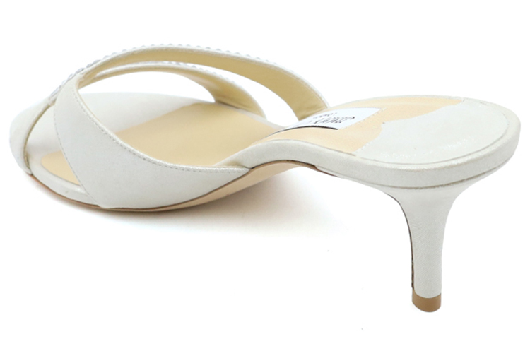 Shop (W) 지미 추 테이션 미들 힐 샌들 '쉬머 화이트' TATIONCHAMPAGNE