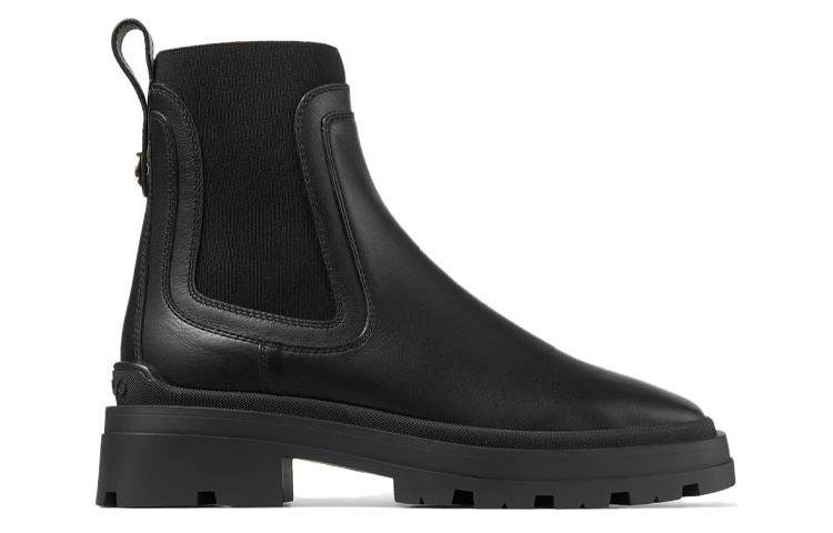 Order (W) Jimmy Choo Veronique 切尔西靴子 ''黑色皮革'' VERONIQUE45SQM