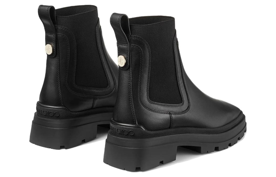 Shop (W) Jimmy Choo Veronique 切尔西靴子 ''黑色皮革'' VERONIQUE45SQM