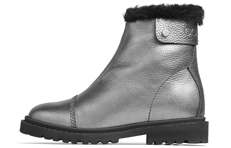 (Women) Jimmy Choo Voyager II Snow Boots 'Silver Black Grainy Leather' VOYAGERIIFCYG