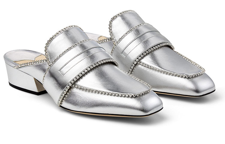 (W) Jimmy Choo YK-Bloafer Slides 'Metallic Leather White' 圖 2