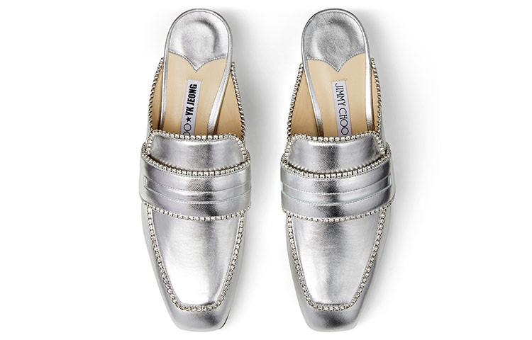 (W) Jimmy Choo YK-Bloafer Slides 'Metallic Leather White' 圖 3
