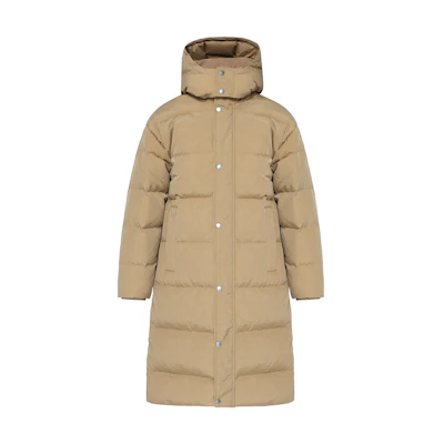 (Women) Jordan Logo Zipped Long Sleeve Puffer Jacket Dark Driftwood Brown. DQ9752-258