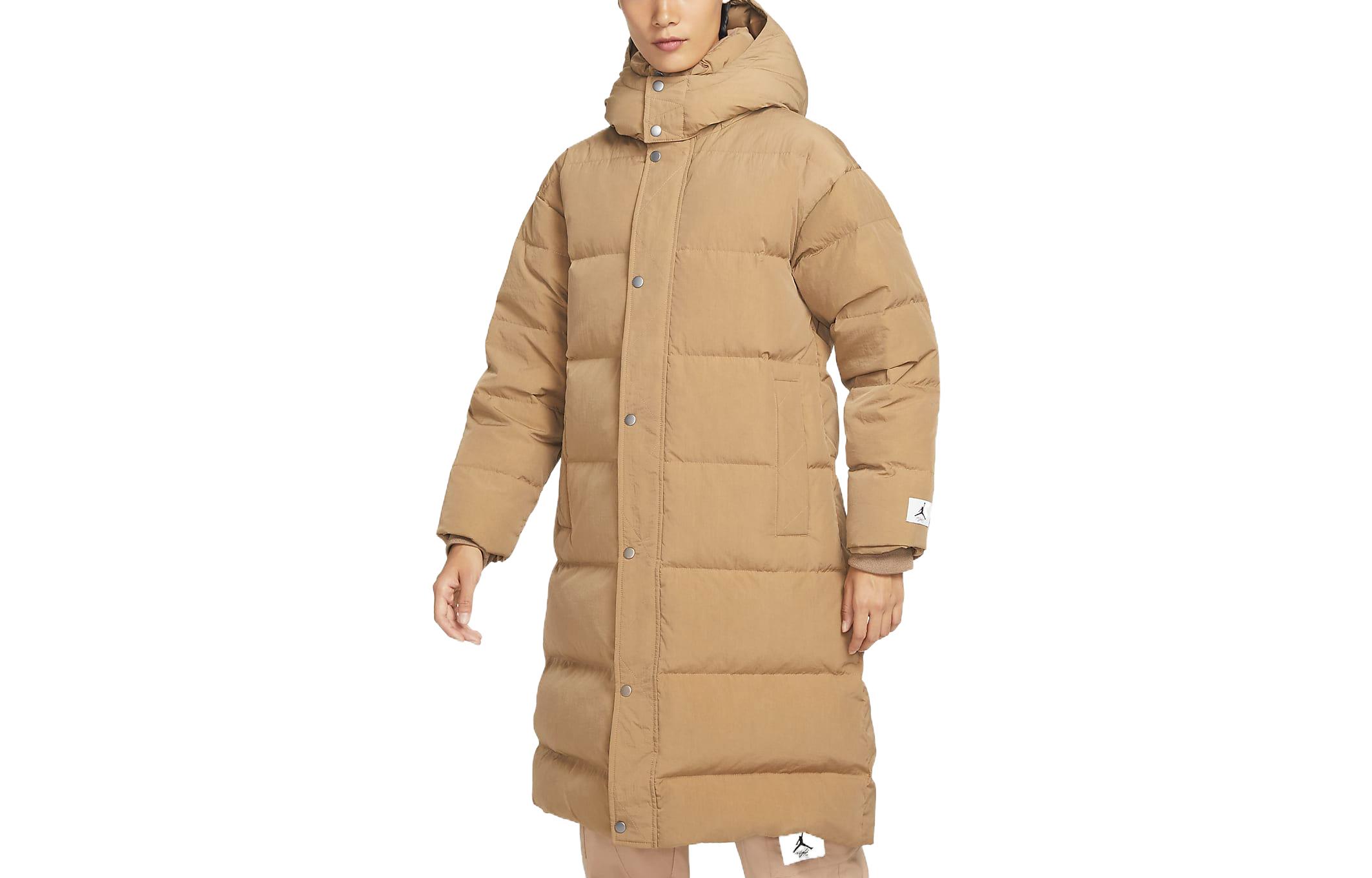 Order (W) 조던 로고 지퍼 롱슬리브 퍼퍼 재킷 다크 드리프트우드 브라운. DQ9752-258