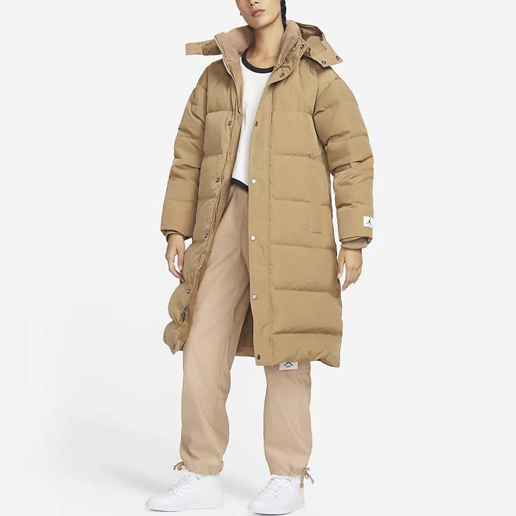 Shop (W) 조던 로고 지퍼 롱슬리브 퍼퍼 재킷 다크 드리프트우드 브라운. DQ9752-258