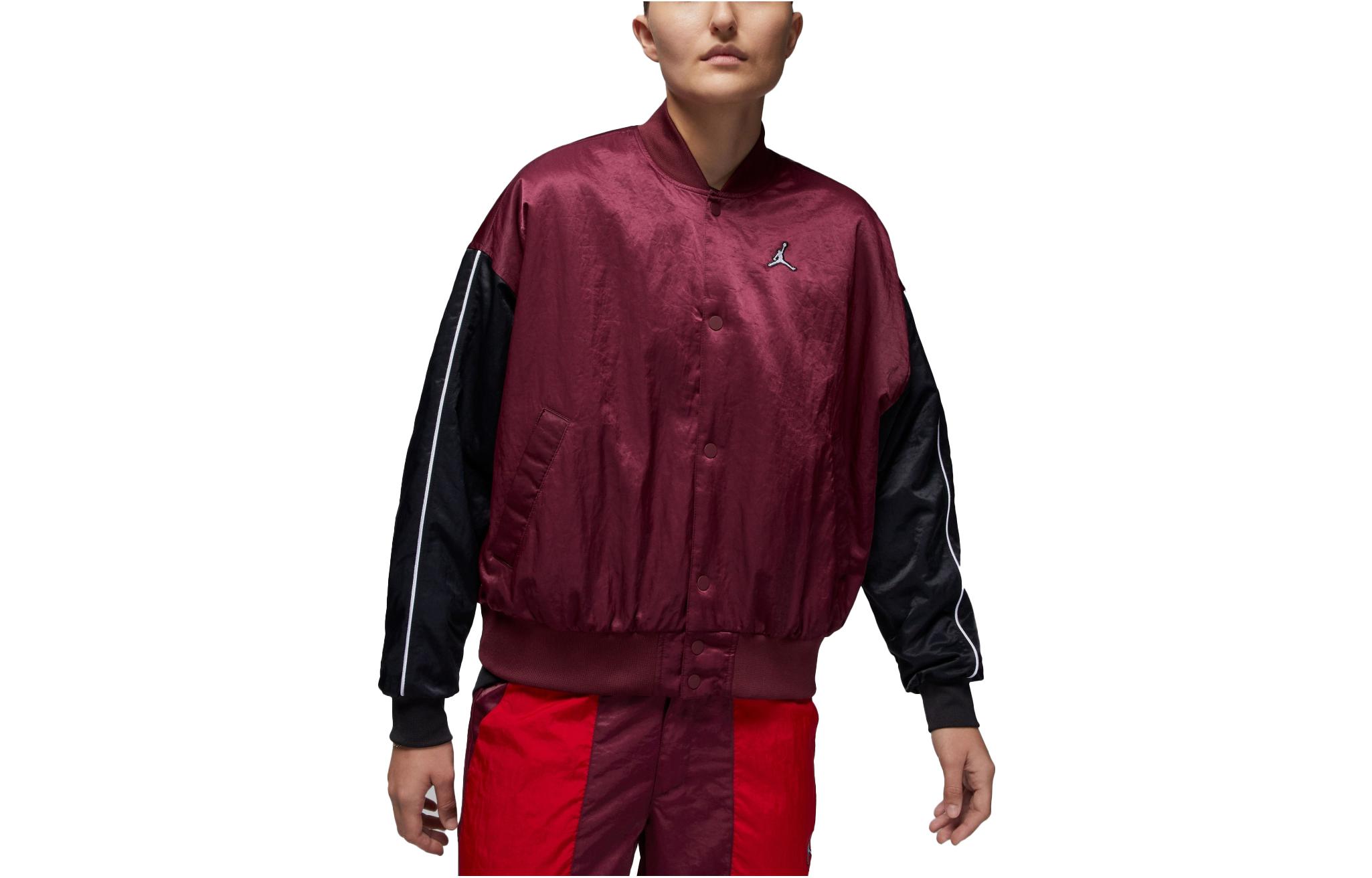 (Women) Jordan  Red Varsity Jacket with Colorblock Logo Embroidery. DV1414-645 圖 2