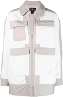 (Women) Jordan Two-Tone Logo Utility Jacket with Zipper, Pockets, White DJ2722-121 (Women) Jordan Two-Tone Logo Utility Jacket with Zipper, Pockets, White DJ2722-121