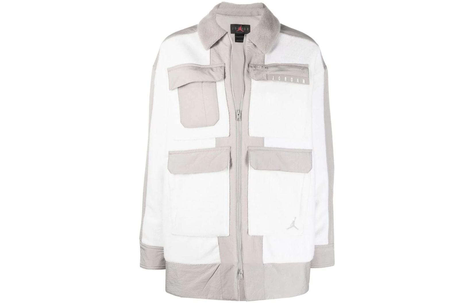 Order (Women) Jordan  Two-Tone Logo Utility Jacket with Zipper, Pockets, White DJ2722-121