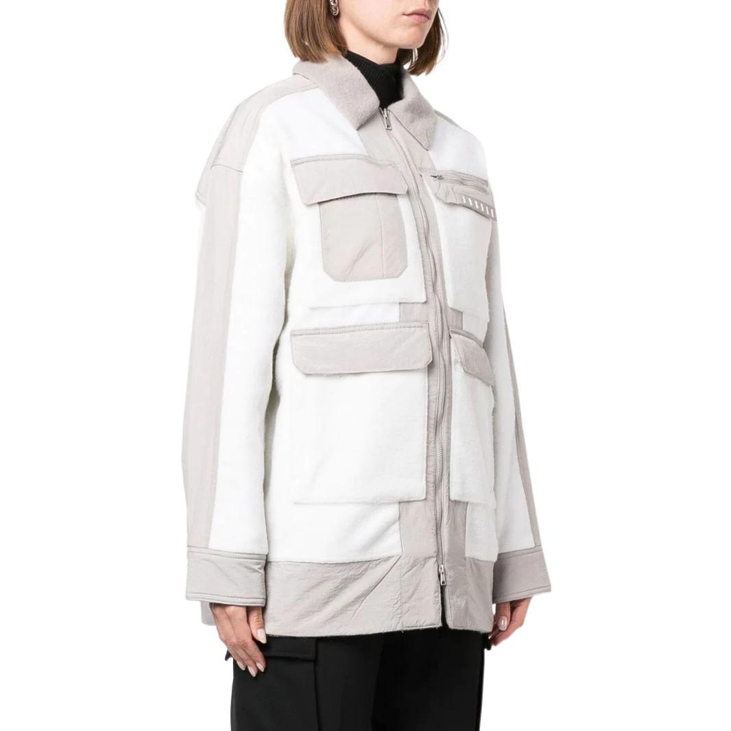 Lookbook (Women) Jordan  Two-Tone Logo Utility Jacket with Zipper, Pockets, White DJ2722-121