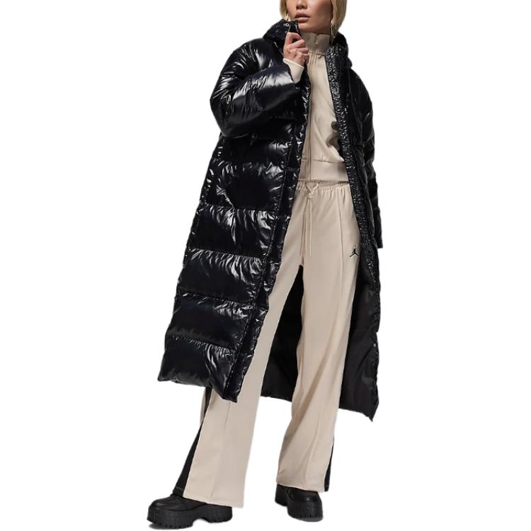 Shop (Women) Jordan  Waterproof Down Parka Jacket Black Casual Versatile Style FV7144-010