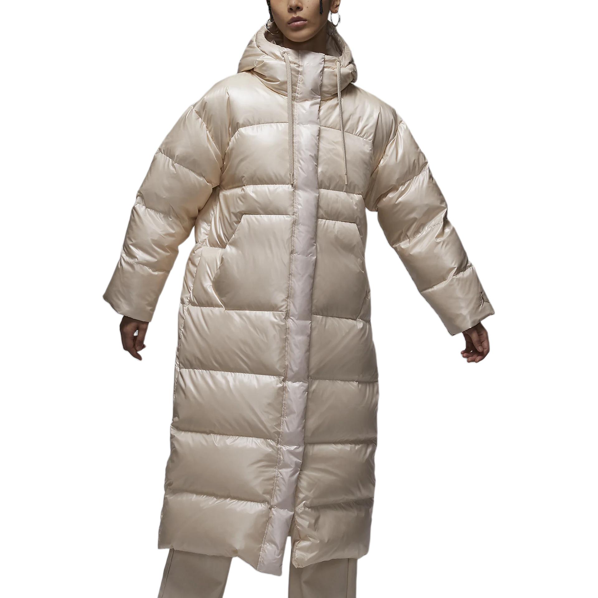 (Women) Jordan  Windproof Waterproof Hooded Down Jacket Light Brown Colorway FV7144-203