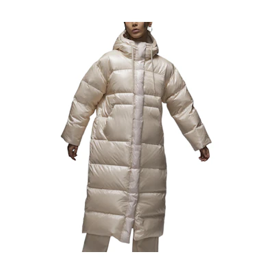 (Women) Jordan Windproof Waterproof Hooded Down Jacket Light Brown Colorway FV7144-203