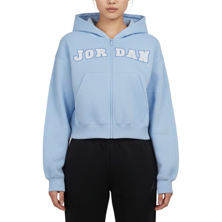 (Women) Jordan Air Casual Zip-Up Long-Sleeve Sweatshirt IO1075-422