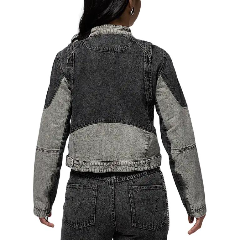 (Women) Jordan Air Soft Stylish Jacket Black/Teal Grey/Iron Grey HF9426-010 圖 4