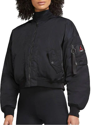 (W) ジョーダン ブラック ミニマリスト フルジップ ボンバージャケット CW6449-010 Buy (W) ジョーダン ブラック ミニマリスト フルジップ ボンバージャケット CW6449-010