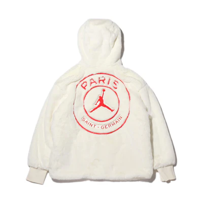 (Women) Jordan Brand PSG Faux Fur Lined Winter Jacket White CQ7154-133