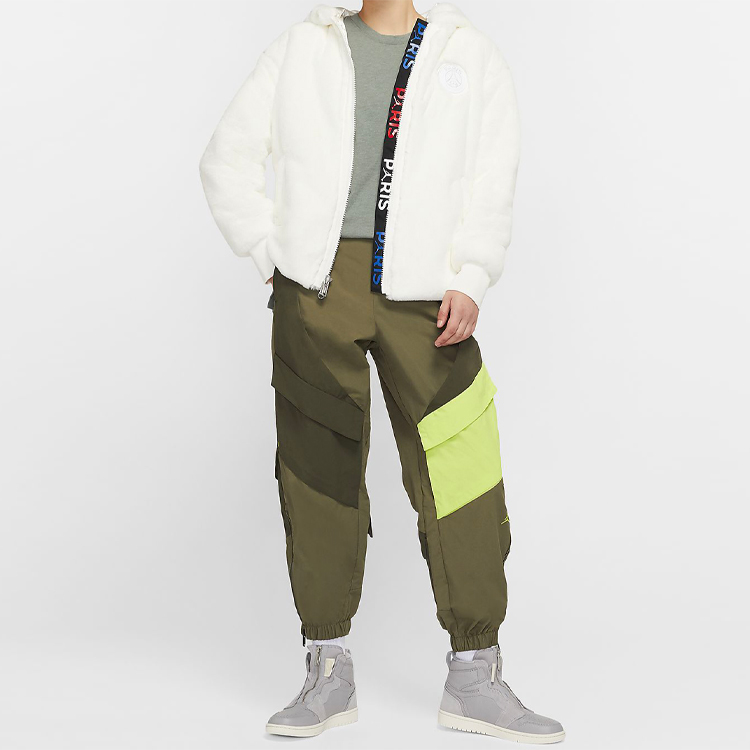 Details for (W) Jordan Brand PSG Jaket Musim Sejuk Berbulu Putih CQ7154-133