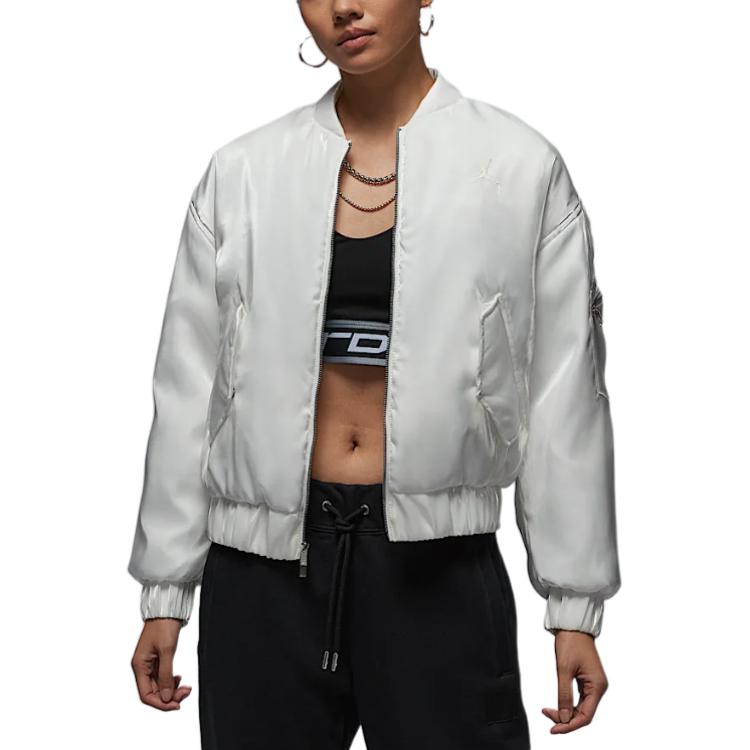 Order (W) 乔丹春节蛇年宽松飞行夹克 米白色. HQ6064-133