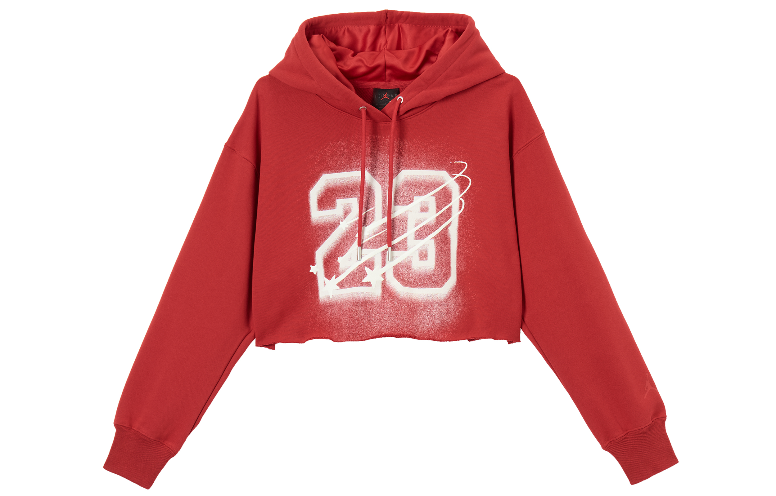 (Women) Jordan Cropped Hoodie College Style Long Sleeve University Red HJ0146-636