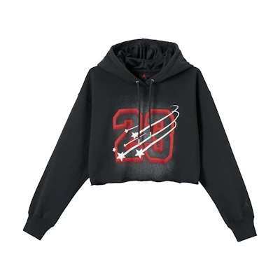 (Women) Jordan Cropped Hoodie Long Sleeve Black HJ0146-045