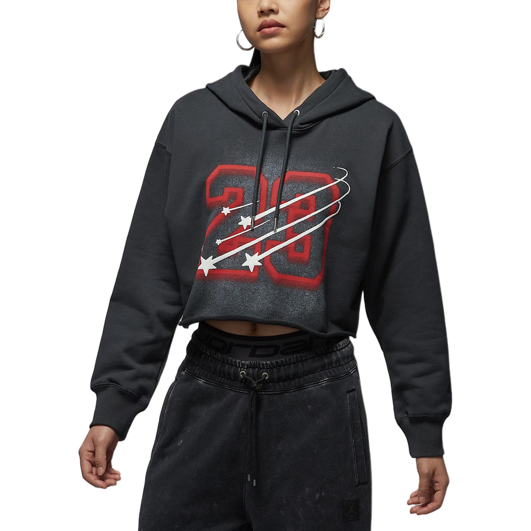 (Women) Jordan Cropped Hoodie Long Sleeve Black HJ0146-045 圖 2