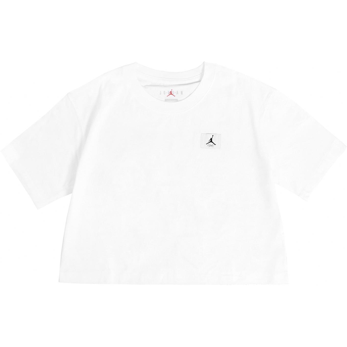 (Women) Jordan Essentials Boxy Logo Short Sleeve T-Shirt White Breathable Casual Tee DO5039-100
