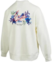 (Women) Jordan Flight Embroidered Sweatshirt Retro Floral Design Sail White FD4803-133 (Women) Jordan Flight Embroidered Sweatshirt Retro Floral Design Sail White FD4803-133