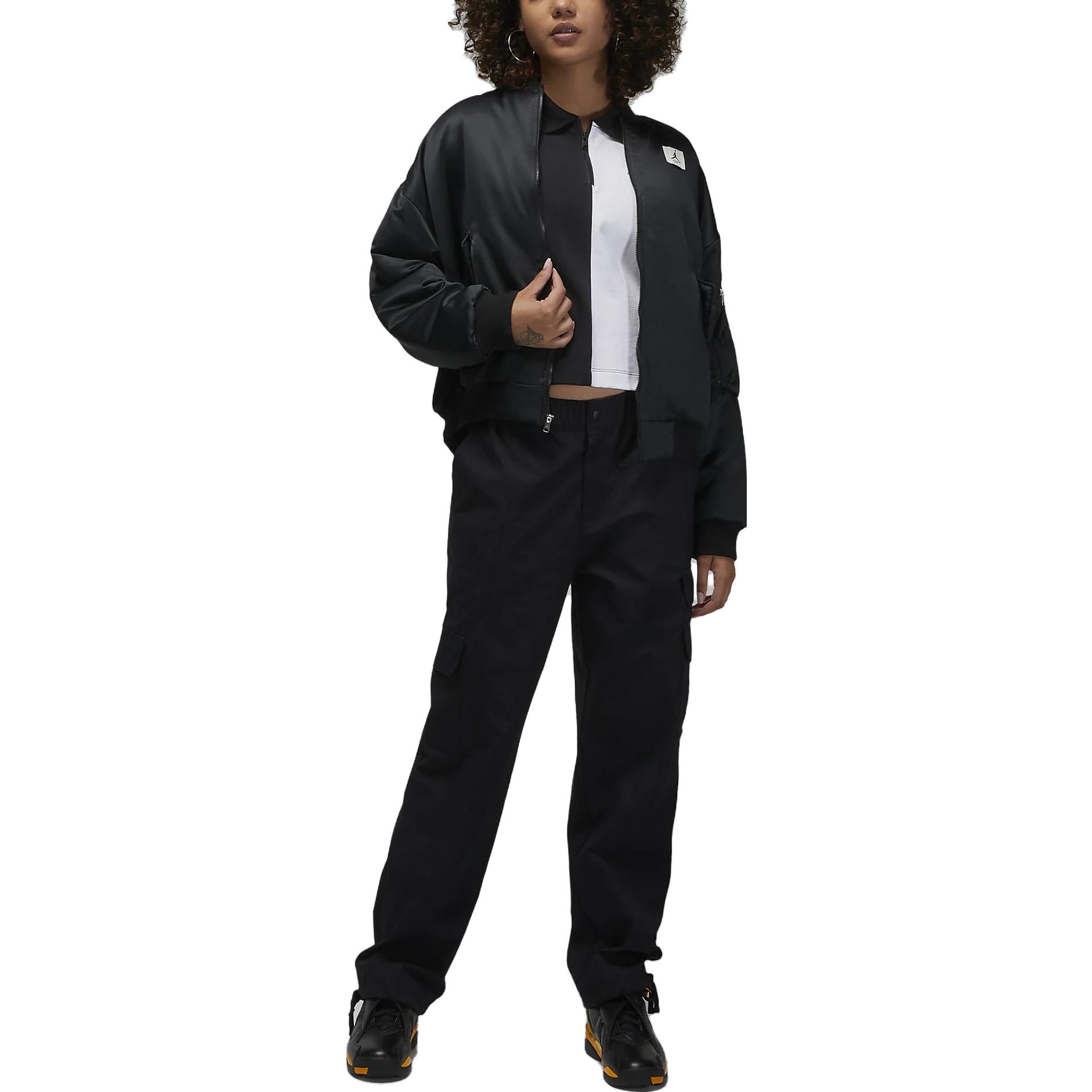 (Women) Jordan Flight Renegade Logo Print Zip-Up Bomber Jacket  Black DQ9802-010 圖 4