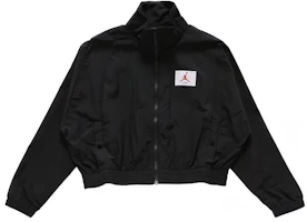 (Women) Jordan Logo Print Track Jacket Black - Fall Casual Outerwear CV7800-011 (Women) Jordan Logo Print Track Jacket Black - Fall Casual Outerwear CV7800-011