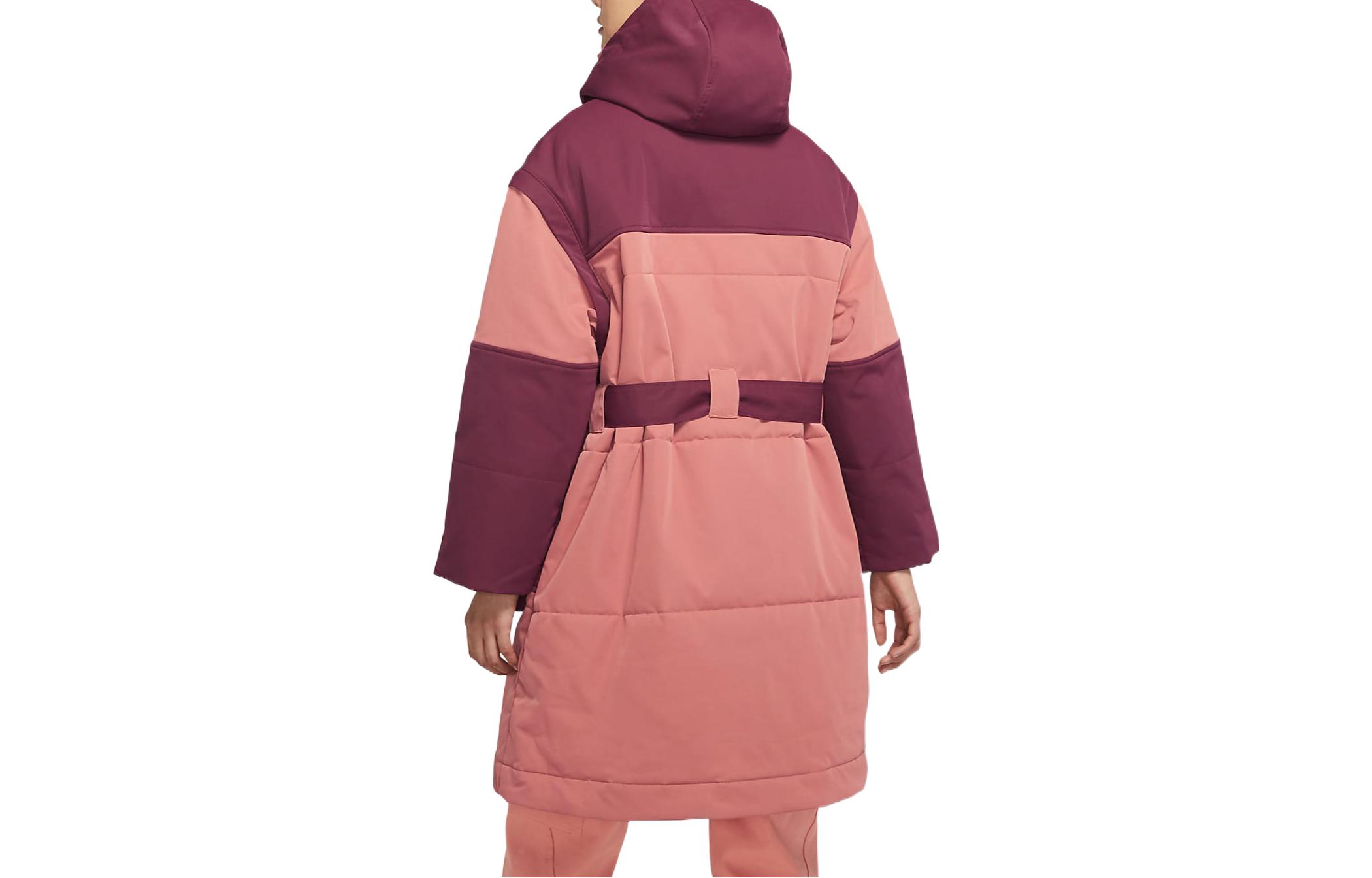 Lookbook (W) Jordan Long Pink Parka Coat dengan Lengan Lepas Pasang & Ikat Pinggang DQ9805-689