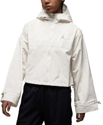 (W) 乔丹幽灵灰色拉链徽标轻便快干夹克 DX0457-030 Details for (W) 乔丹幽灵灰色拉链徽标轻便快干夹克 DX0457-030