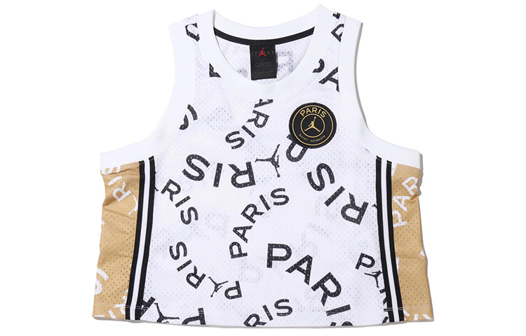 (Women) Jordan PSG Printed Mesh Sleeveless Loose Tank Top . CU5708-100