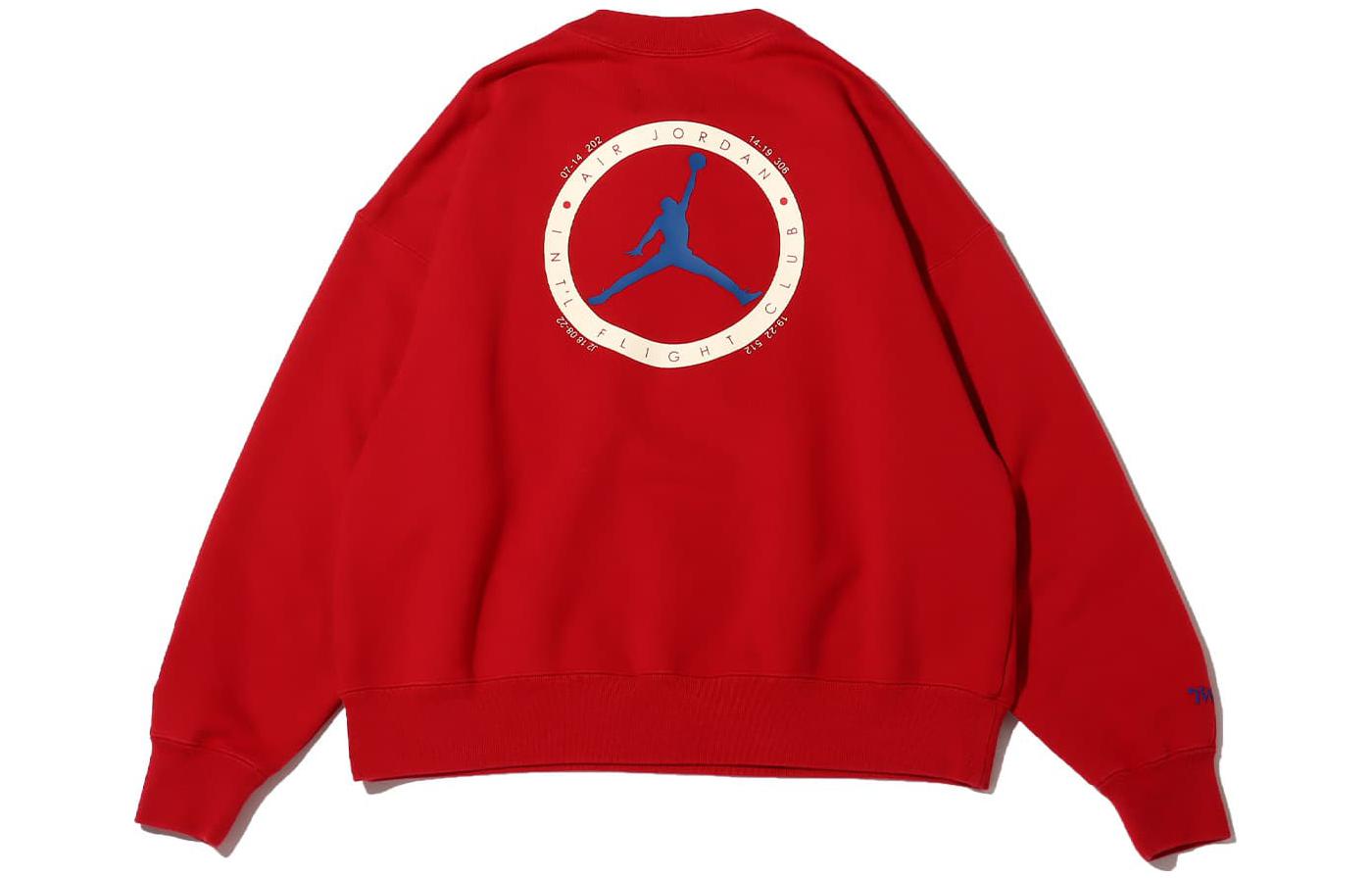 Lookbook (W) Sweatshirt Leher Bulat Jordan Merah dengan Cetakan Logo di Belakang DV6966-687
