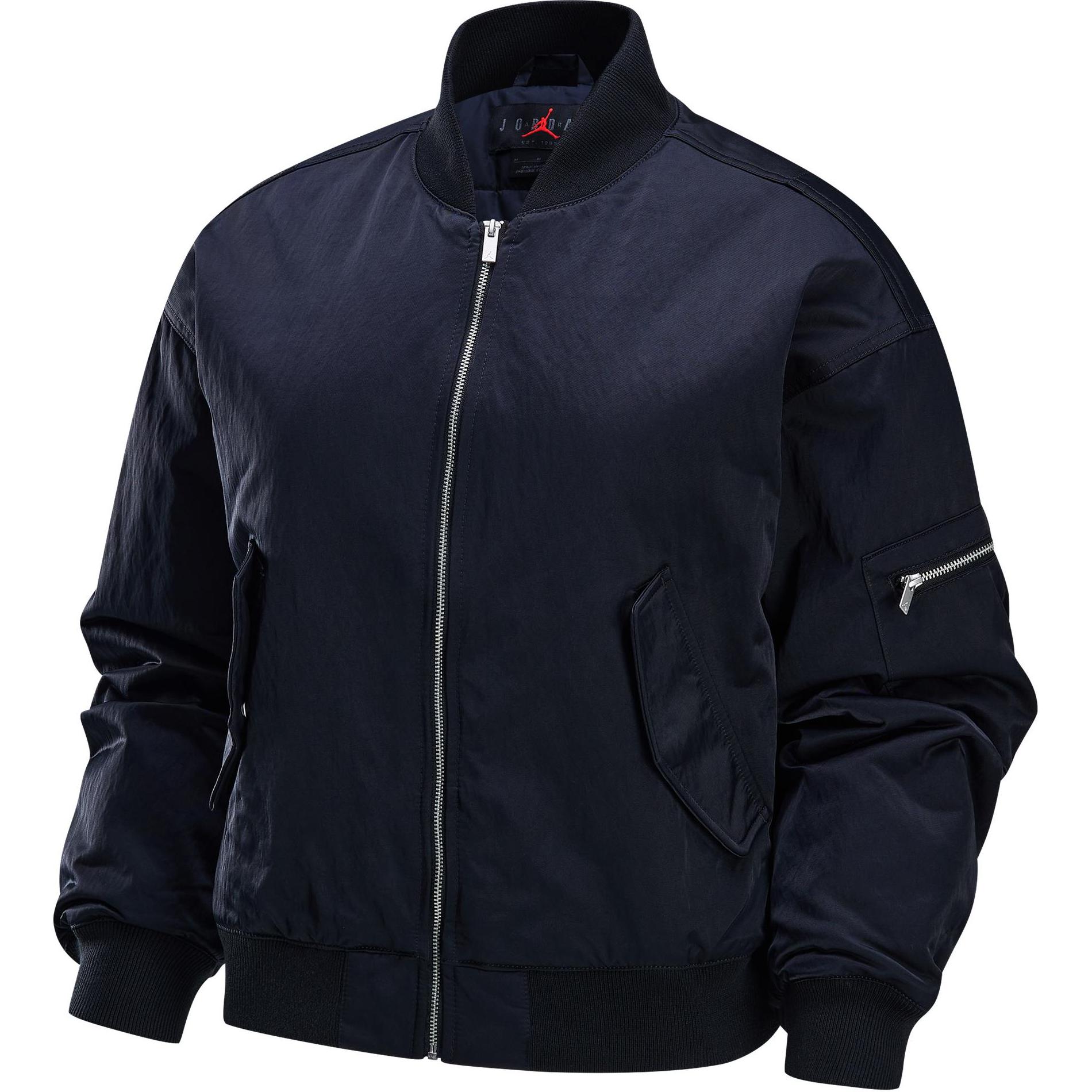 Order (Women) Jordan Renegade  Black Logo Bomber Jacket Fashion Long Sleeve FV7108-010