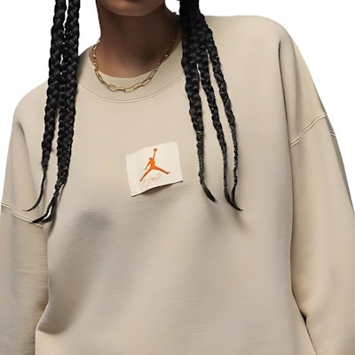 (W) Jordan Retro Logo Patch Baju Lengan Panjang Khaki Crewneck. DV7014-206 Purchase (W) Jordan Retro Logo Patch Baju Lengan Panjang Khaki Crewneck. DV7014-206