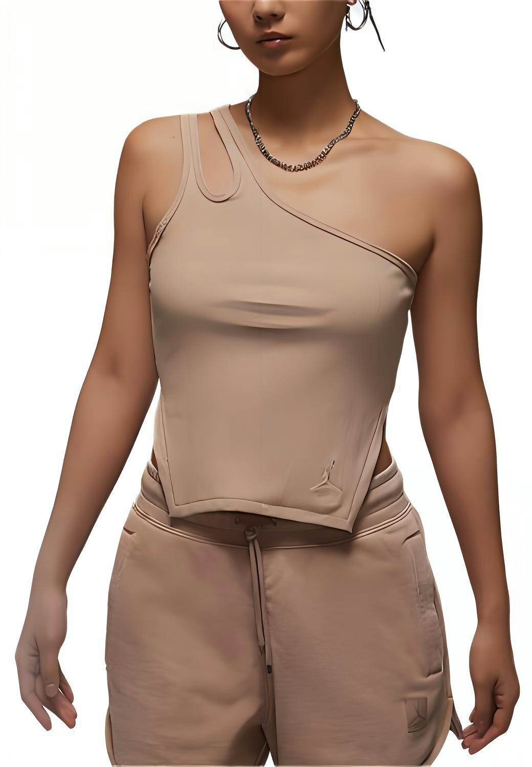 women-jordan-solid-color-knit-tank-top-with-logo-embroidery-khaki-fn-5799-244