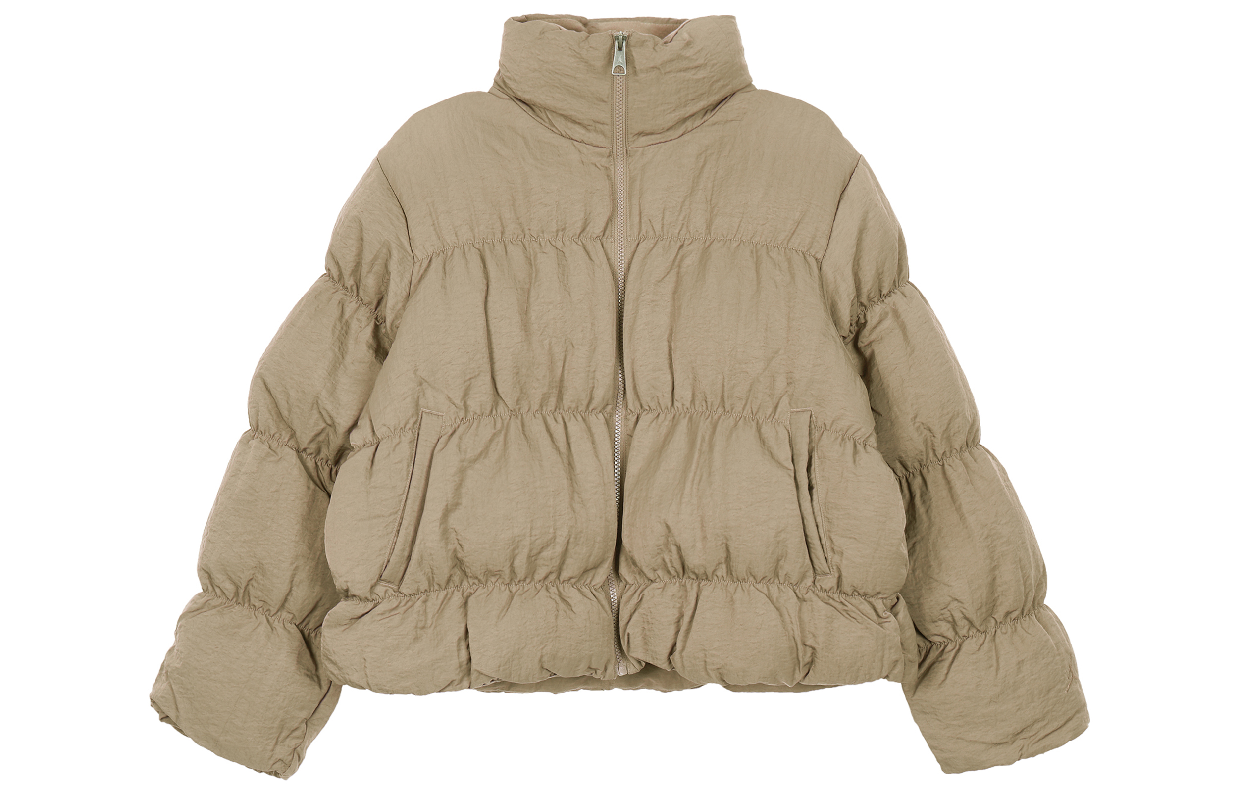 (Women) Jordan Solid Logo Quilted Puffer Jacket Long Sleeve  Khaki. FB5150-277