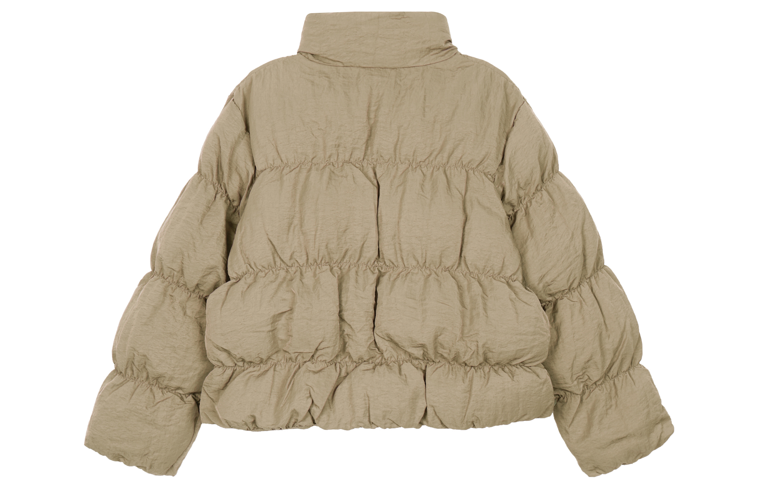 Lookbook (W) 乔丹纯色标志长袖卡其色绗缝羽绒夹克 FB5150-277