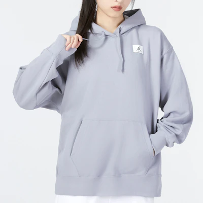 (Women) Jordan W J Flight Fleece Pullover Hoodie Grey - Logo Sportswear Long Sleeve DQ4604-011 Shop (Women) Jordan W J Flight Fleece Pullover Hoodie Grey - Logo Sportswear Long Sleeve DQ4604-011