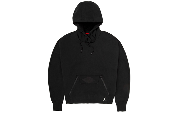 (Women) Jordan Wings Logo Drawstring Hoodie Asia Edition Women’s Black CQ6672-010