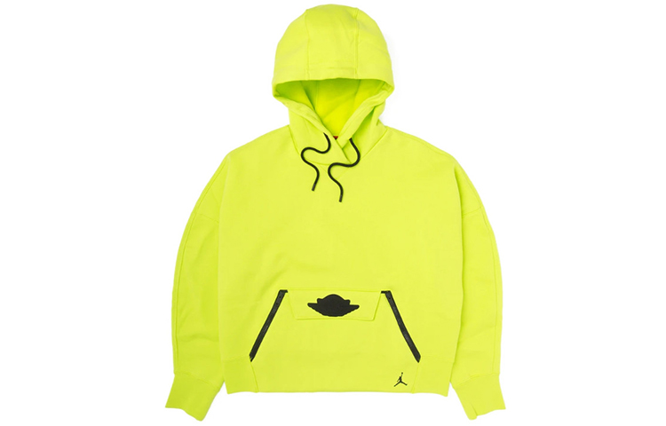 (Women) Jordan Wings Logo Drawstring Hoodie Asia Edition - Mustard Green CQ6672-389