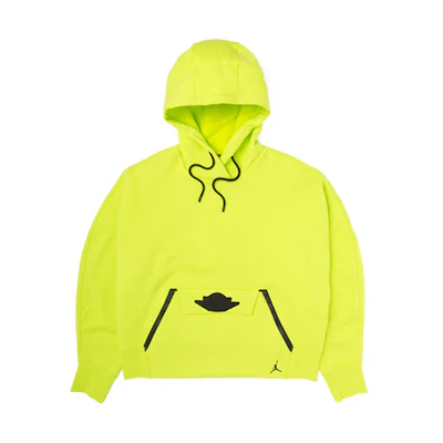 (Women) Jordan Wings Logo Drawstring Hoodie Asia Edition - Mustard Green CQ6672-389