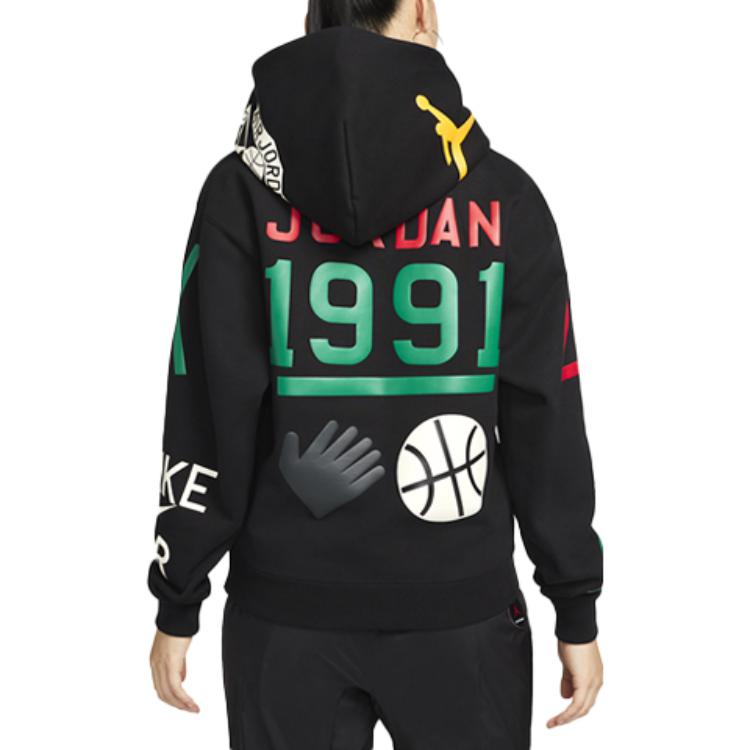 (Women) Jordan Nina Chanel Abstract Print Black Hoodie Fall Collection DO4159-010 圖 5