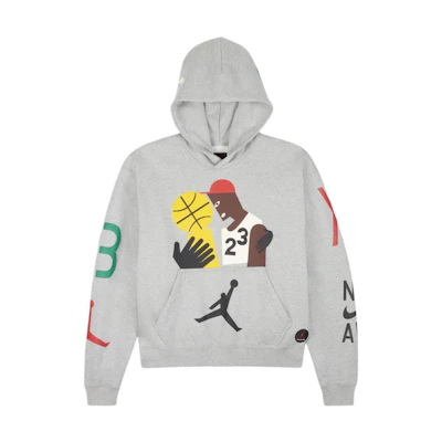 (Women) Jordan Nina FW22 Abstract Pattern Print Crop Hoodie Grey DO4159-063
