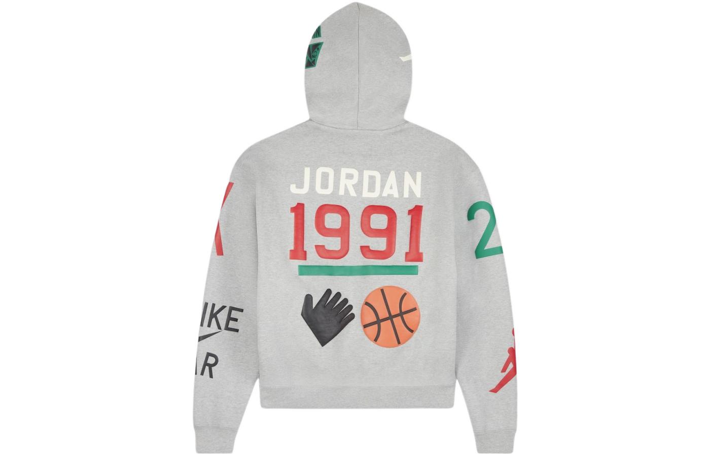 (Women) Jordan Nina FW22 Abstract Pattern Print Crop Hoodie Grey DO4159-063 圖 3