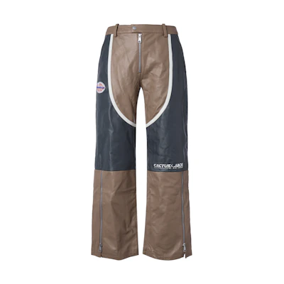 (Women) Jordan Travis Brown Vintage Patchwork Track Pants with Zipper Hem. DX8602-256