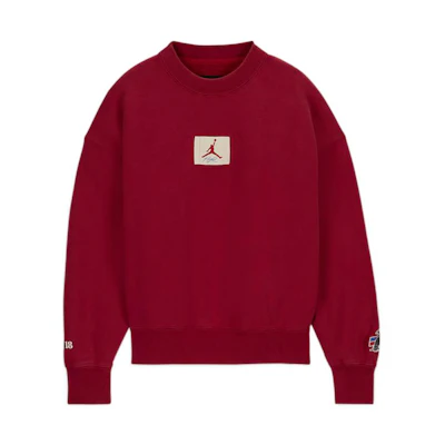 (Women) Jordan Two 18 Logo Embroidered Vintage Red Crewneck Sweatshirt DV6967-687