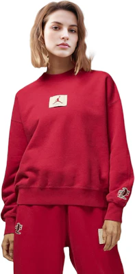 (W) Jordan x Two 18 Baju Crewneck Merah Vintage Logo Sulaman DV6967-687 Shop (W) Jordan x Two 18 Baju Crewneck Merah Vintage Logo Sulaman DV6967-687