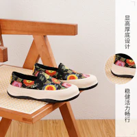 Details for 快樂瑪麗Joy&Mario 潮玩趣味印花百搭厚底 樂福鞋 4cm 女款 黑色